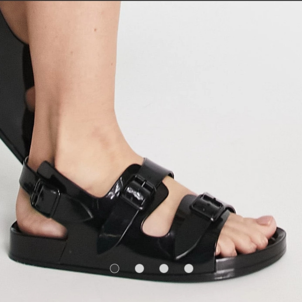 *nwot* asos black jelly sandal - size 8